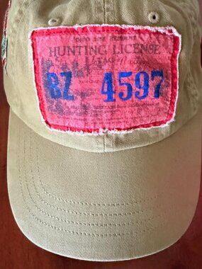 NWT POLO RALPH LAUREN 1 OF 1 TAN SPORTSMAN HUNTING LICENSE BLEEKER ELK TAG CAP